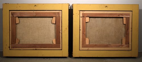 Coppia vedute di Venezia e Roma